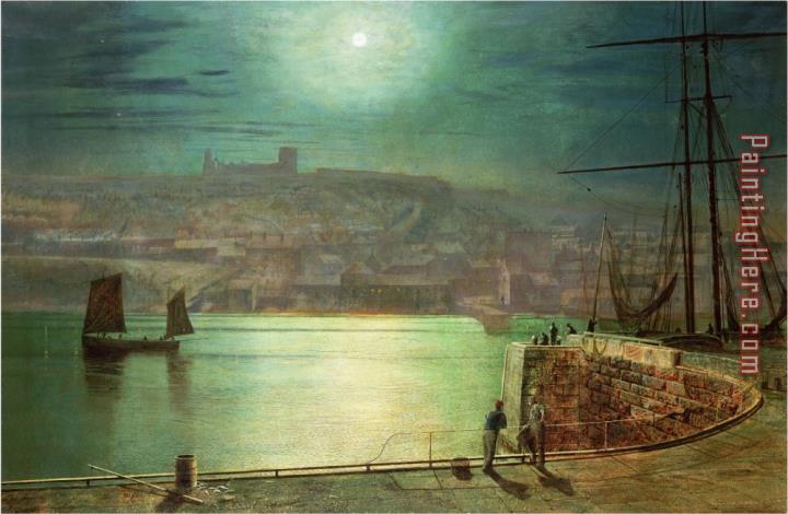 John Atkinson Grimshaw Whitby Harbour by Moonlight 1870